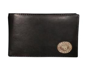 Billetera Cuero Negra C/Plata