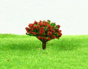 PK.10 ARBOL PLASTICO 3.5CM P.MAQUETA CON ROJO MINI ARBOLES