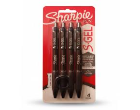Paquete De 4 Boligrafos Sharpie S.gel Negro 1Mm Punta En Negrita Sin Manchas Ni Sangrado