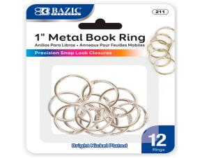 PAQUETE 12 ANILLOS TIPO LLAVERO 1\" METALICOS USO:...