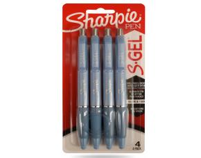 Paquete De 4 Boligrafos Sharpie S.gel Negro 0.7Mm Punta Media Sin Manchas Ni Sangrado