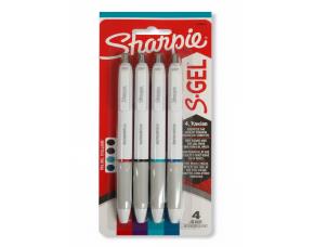 Paquete De 4 Boligrafos Retractil Sharpie S.gel Colores Varios 0.7Mm Punta Med S/Manchas Ni Sa...