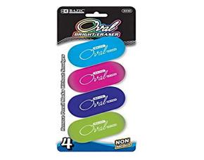 Pk4 Borradores Oval Colores Brillantes Sin Abrasivo
