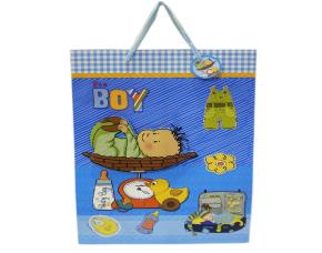 Bolsa Regalo Grande Baby Shower Azul/Rosado