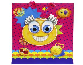 BOLSA DE REGALO EMOTICONES ROSADO/MORADO