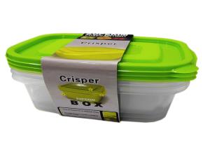 Set De 3 Pzs Recipiente Plasticos Tapa De Colores