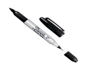 Marcador Sharpie Doble Negro Fino/Ultrafino