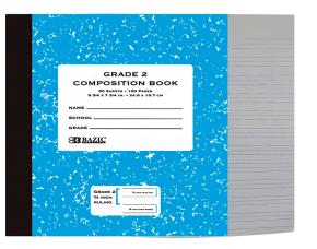 CUADERNO 100PG COMPOSICION 2DO GRADO AZUL MARMOLEADO