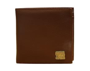 Billetera Cuero Cafe C/Plata