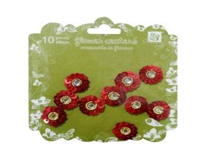 Pk.10Pza Flores Lentejuelas Pq.