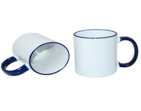 Taza Doble Tono 11 Onz Azul Manilla Y Orilla