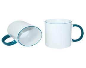 Taza Doble Tono 11 Onz Verd Manilla Y Orilla