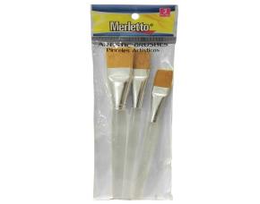 Set 3 Pinceles Planos #1/2,#3/4,#1