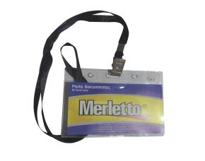 Unidad Porta Carnet 9.2X11.3Cm Horizontal Cordon/Negro