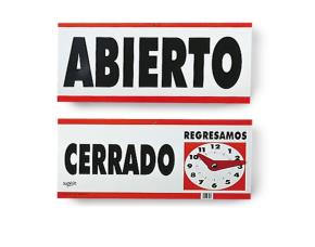 Rotulo Abierto-Cerrado 29X15Cm