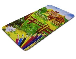 Caja Metal 12 Lapices Colores