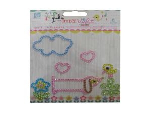 Pk.6Pza Sticker Acrlic.perro Nube Flor