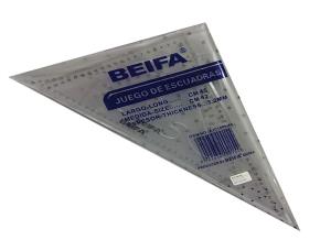Jgo.2 Escuadra Plast.45/42Cm Transparente