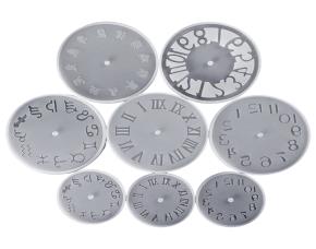 Kit De 8 Piezas Molde De Silicon Para Resina Epoxica Diseño Reloj