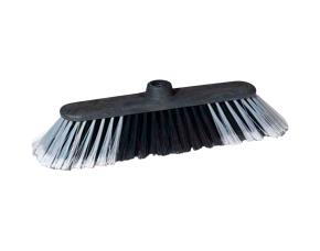 Escoba Negra Cuerpo Plast. 37Cm Con Mango Metalico Azul 60026 Fib.neg.