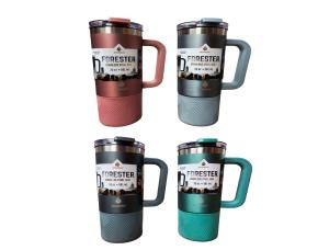 TAZA TERMICA CON TAPA-AGARRADERA 20OZ 43HRS FRIO, 8HRS CALIENTE, COLORES VARIOS MATE