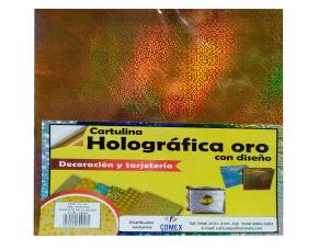 Paquete De 10 Cartulina Holgrafica Oro Puntos 50X70Cm