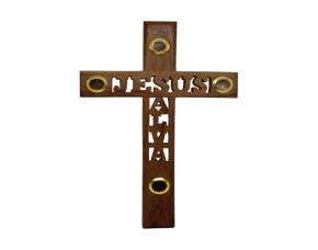 Cruz Jesus Salva 25Cm 4 Glases