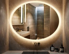 Espejo Redondo Led Luz Calida, Reloj, Anti Niebla, 600X600Mm