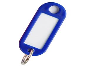 Paquete 100 Llaveros Plast.azules C/Argolla 58X23Mm