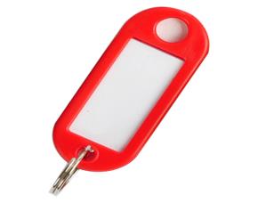 Paquete 100 Llaveros Plast.rojo C/Argolla 58X23Mm