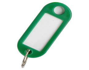 Paquete 100 Llaveros Plast.verde C/Argolla 58X23Mm