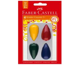 Paq. 4 Crayones Surtidos P/Niño Tipo Trompo/Gota