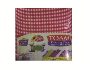 PK.10 FOMI C/TELA CUADRICULAPEQUEÑA SURTIDO 21.5X28CM