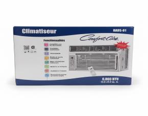 AIRE ACONDICIONADO DE VENTANA 6,000 BTUs/AC/115V/CUBRE 13.9-23.2 MT2, COMFORT