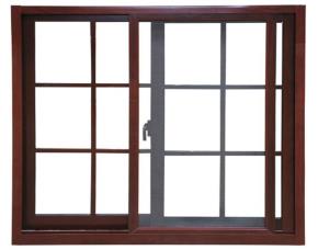 Ventana Aluminio Mader Caoba 0.9Alt X 0.9Ancho