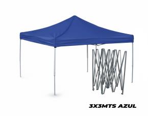 Toldo Retractil De Poliester 3Mm, 3X3Mts Azul