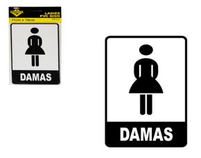 Letrero Damas Pvc 19Cmx11Cm
