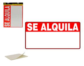 Letrero Se Alquila 40Cmx25Cm Pvc