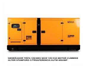 Generador Trifa 120/208V 60Hz 125 Kva Motor Cummins Alter Stamford C/Trnaferencia Autm 400Amp