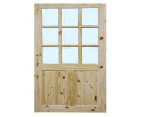 PUERTA MADERA DE PINO 9 VIDRIOS, 2 PANELES C/NUDO ...