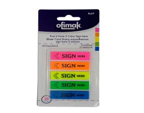 Pk.banderitas Adhesivas 5Colores  Ofimak