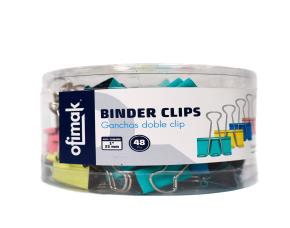 Pack 48Pcs Sujeta Papel Colores Pastel 25Mm Ofimak