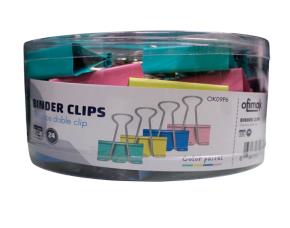 PACK 24PCS SUJETA PAPEL COLORES PASTEL 41MM OFIMAK