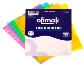 Separadores Plast.carta 5Divisiones Ofimak