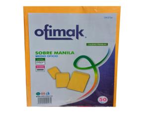 Paq 50 Sobres De Manila 1/2 Oficio  7X10\