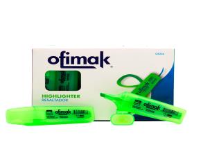 Cja.12 Marcador  Flourescente Punta Gruesa Color Verde Ofimak