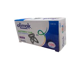 Caja 100 Clips Mariposa No.3 Ofimak