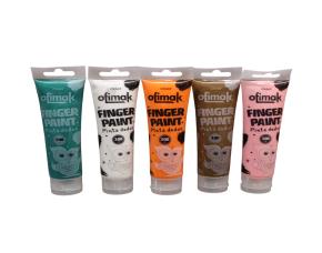 Juego 05 Tubos 100Ml De Pintadedos Colores Varios 100Ml