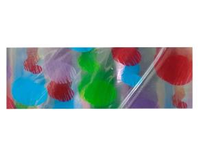 Paquete 50 Pliegos Papel Celofan Decorativo Con Diseños Circulos 3 Colores 76X100Cm