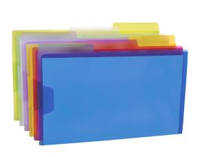 Paquete 6 Folders Plastico Traslucidos Tamaño Carta 8.5\